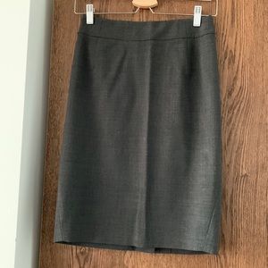 Theory Charcoal Wool Pencil Skirt